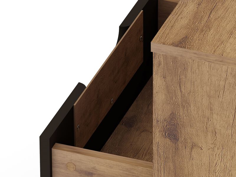 Rockefeller Gray and Brown 1-Drawer Nightstands (Set of 2) image number 5