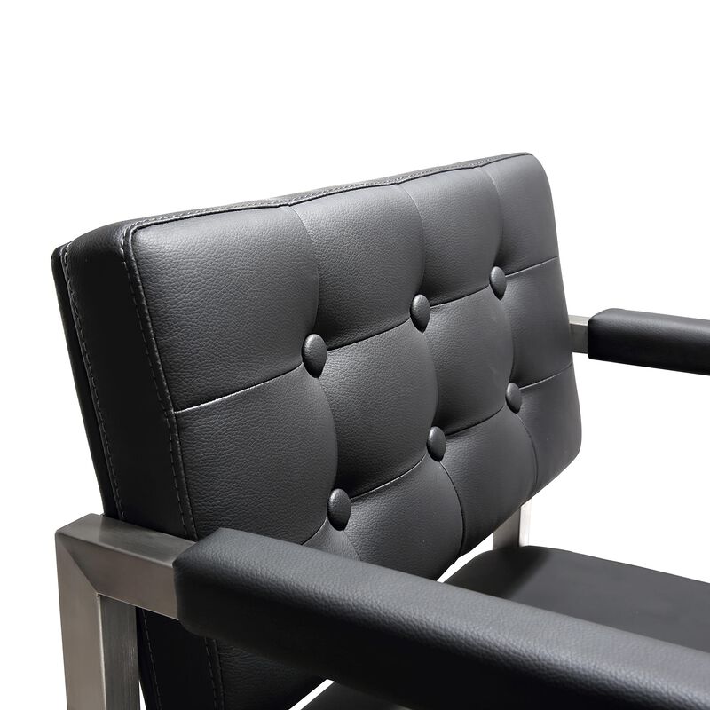 TOV Furniture Director Stainless Steel Counter Stool, Black image number 5