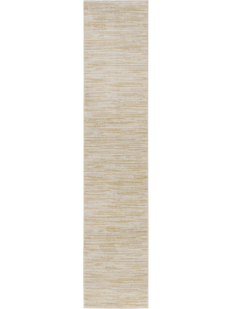 Nourison Essentials NRE01 Ivory/Gold 2' x 6' Rug image number 0