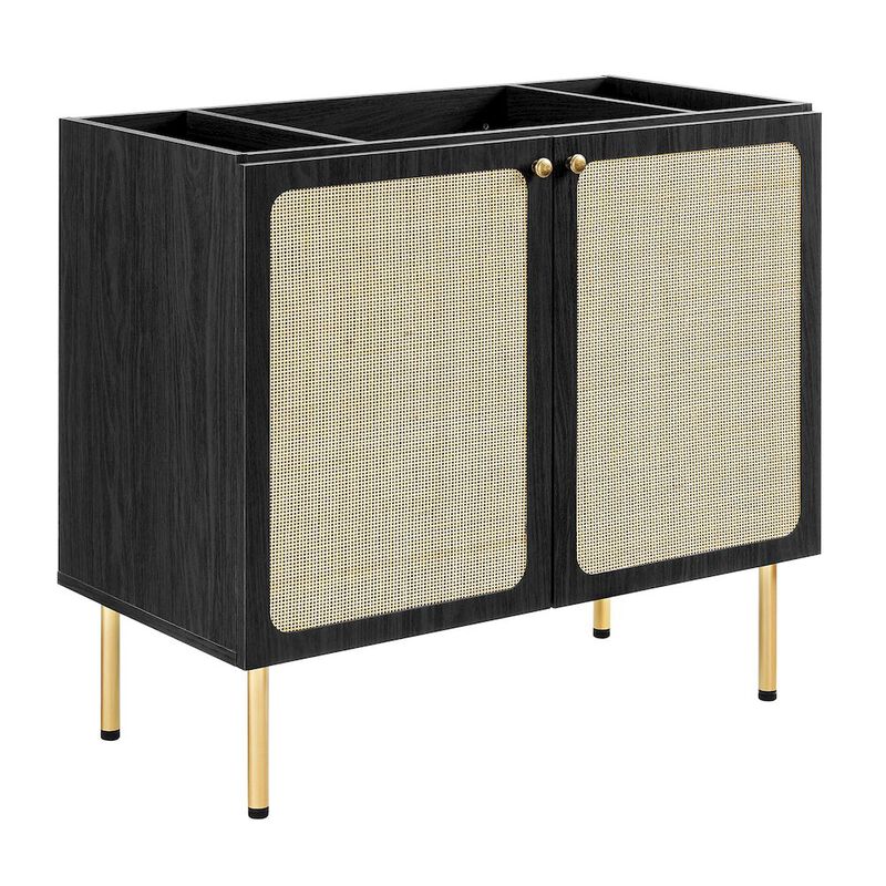 Modway Chaucer 36&rdquo; Bathroom Vanity in Oak Black with Ceramic Sink Basin, 36 Inches image number 5