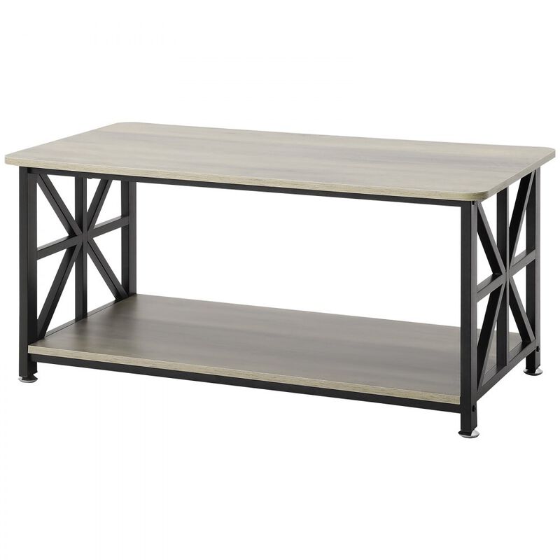Rectangle Coffee Table with Open Storage Compartment for Living Room and Bedroom