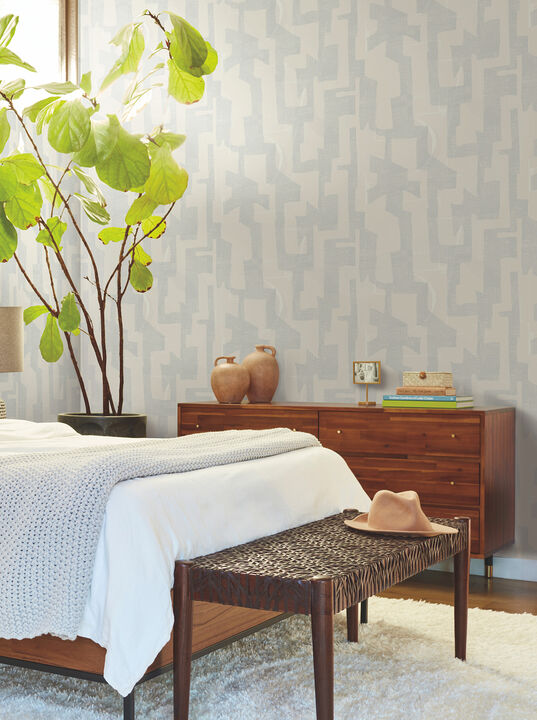 Modern Tribal Neutral & Grey Wallpaper