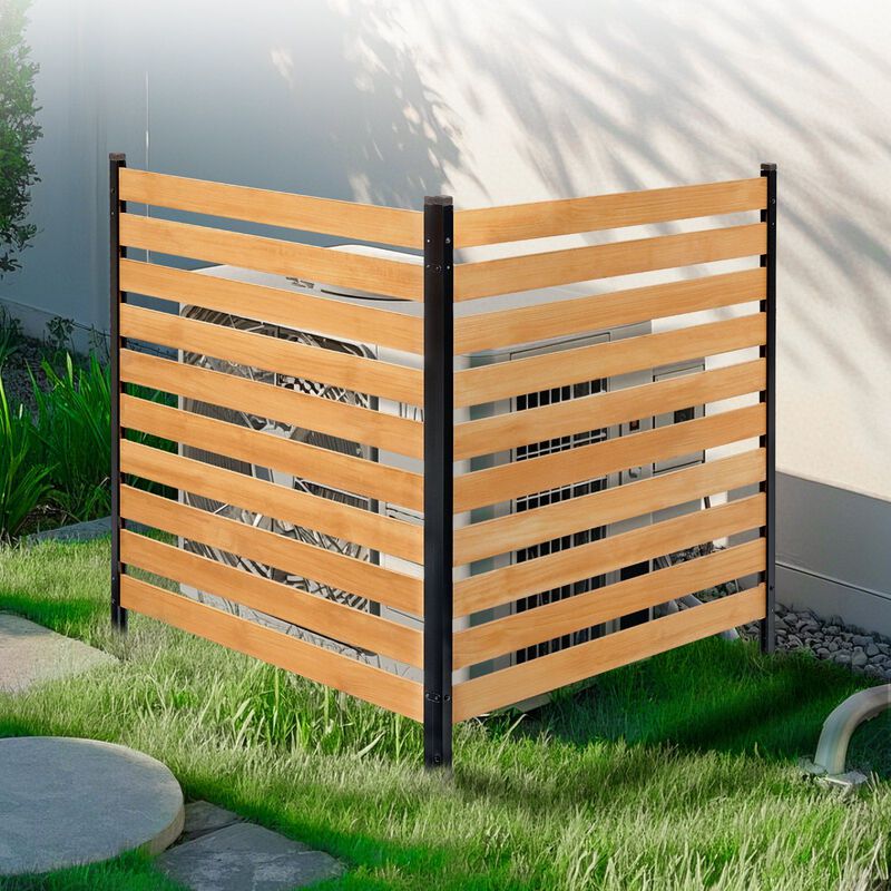 Outdoor Wood Privacy Screen Fence for AC Unit, Pool Equipment & Trash Can Cover image number 1