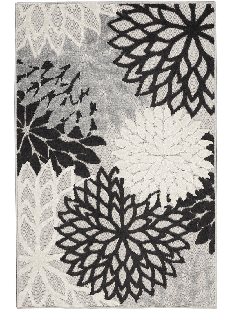 Aloha ALH05 Black/White 3' x 5' Rug