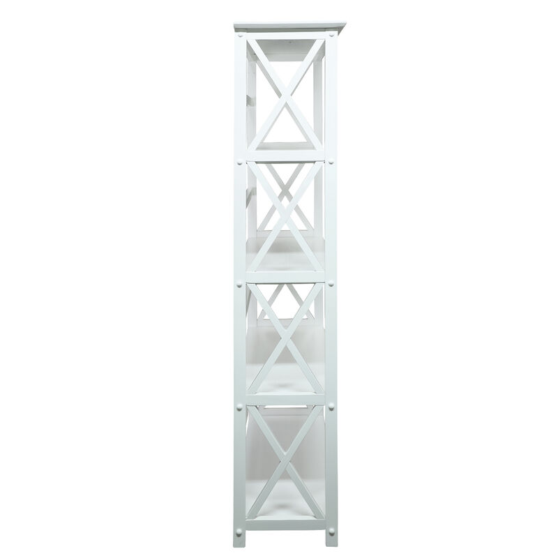 Casual Home Montego Bookcase, 5-Shelf, White,324-51
