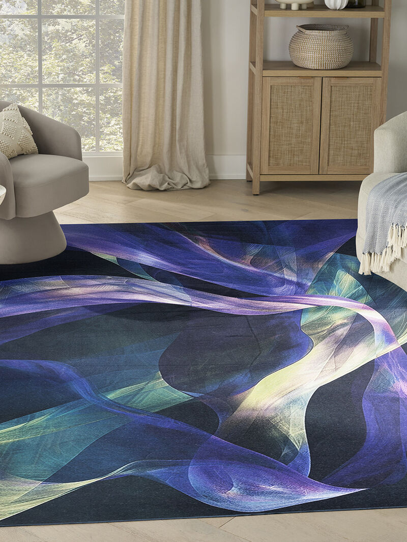 Nourison Washables NWB16 Turquoise/Multicolor 9'2" x 12' Rug