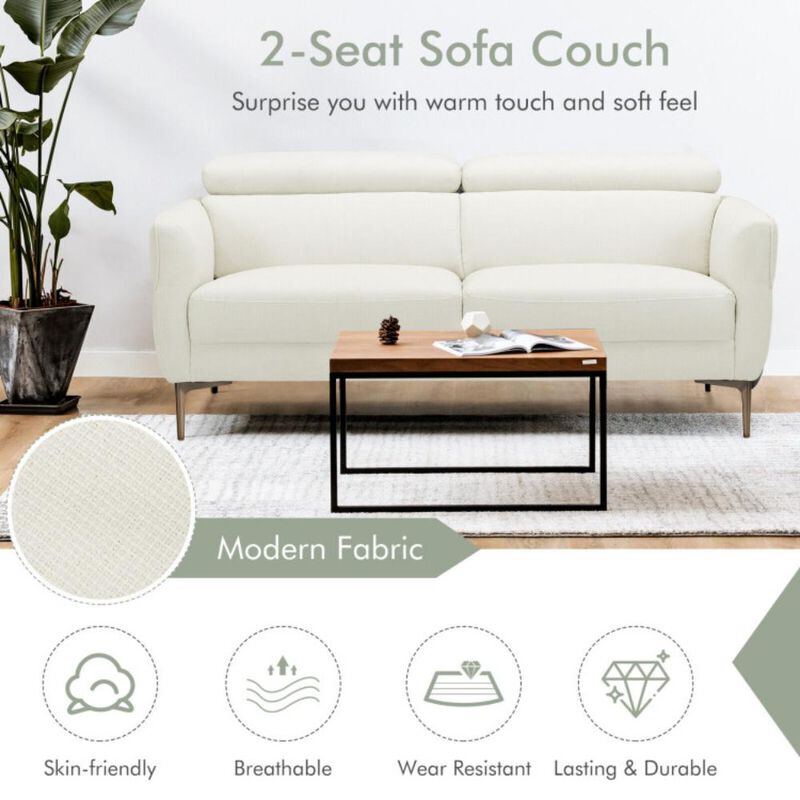 Hivvago Modern Fabric Loveseat Sofa Couch with Adjustable Headrest image number 2