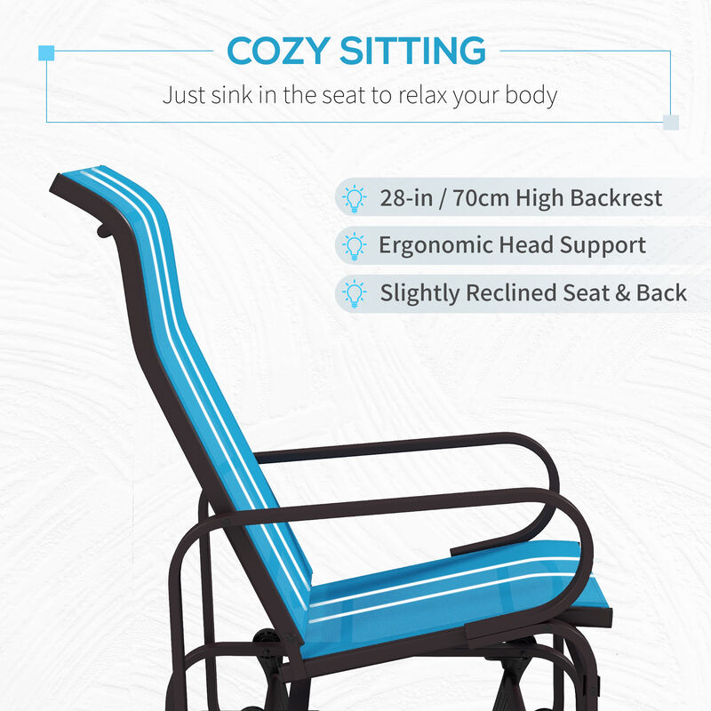 Hivvago Outdoor Gliding Lounger Chair with Metal Frame image number 4