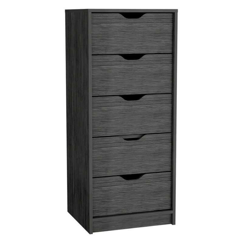 HomeRoots 18" Gray Five Drawer Standard Chest image number 0