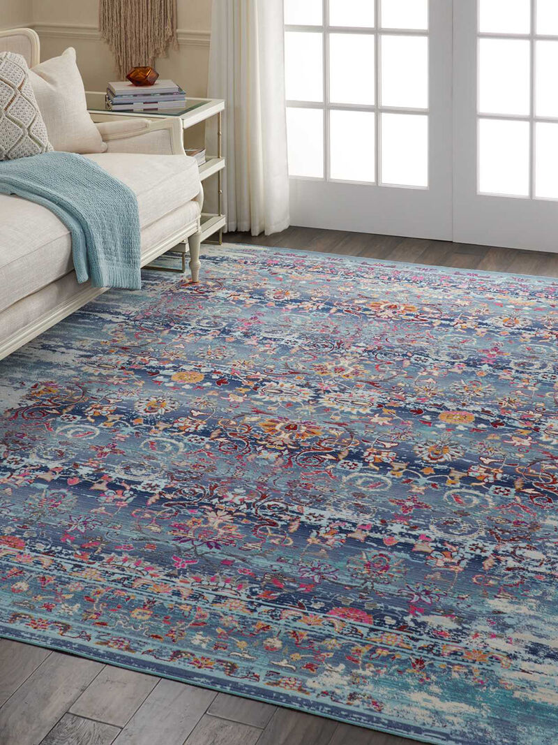 Vintage Kashan VKA02 Blue 8'10" x 11'10" Rug