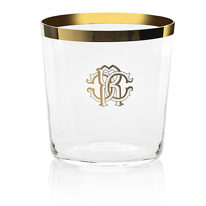 Old Fashion Glass NEW MONOGRAM  Gold diam. 3.5", H 4", cap. 14.75 oz