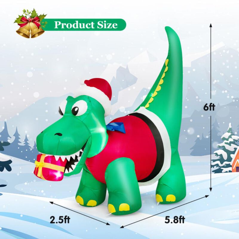 Hivvago Inflatable Christmas Decoration with LED Lights for Yard