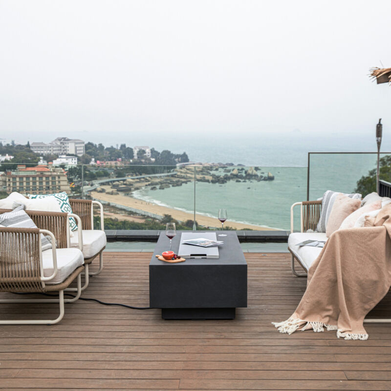 Elementi Granville Concrete Outdoor Patio Fire Pit Table image number 4
