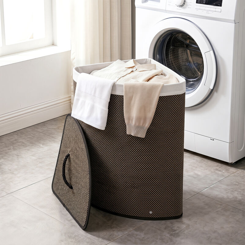 15 Gallon Wicker Laundry Hamper with Removable Liner and Lid image number 3