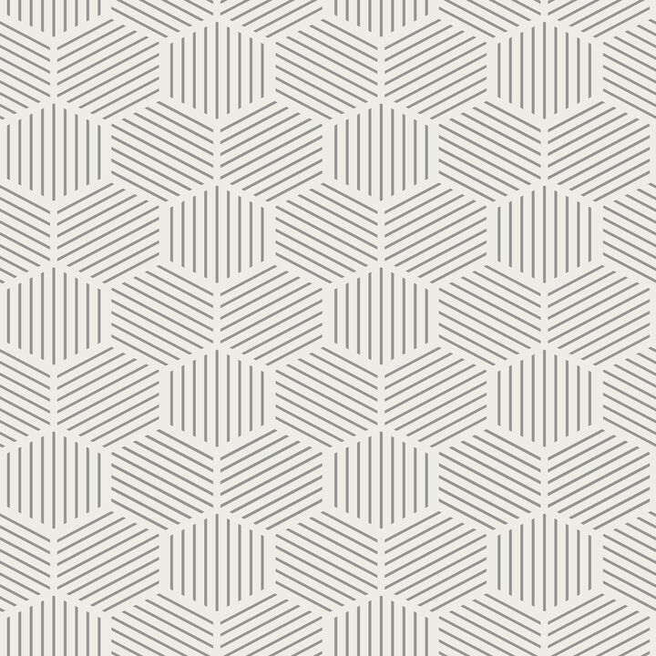 Striped Hexagonal Mosaic Peel and Stick Wallpaper