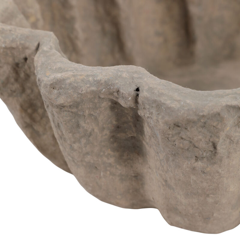 12" Fluted Paper Mache Bowl, Taupe image number 5