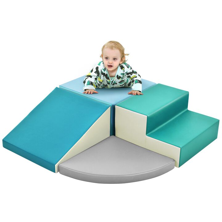 Soft Climb and Crawl Foam Playset, Safe Foam Nugget Block for Infants, Preschools, Toddlers, Kids Crawling and Climbing Indoor Play Structure - Ideal for Active Play, Encourages Motor Skills Development