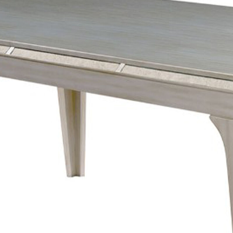 Diocles Contemporary Style Dining Table With Tapered Legs, Silver - Benzara