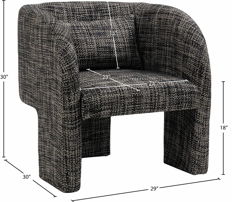 Meridian Furniture Sawyer Black Weaved Polyester Fabric Accent Chair image number 7