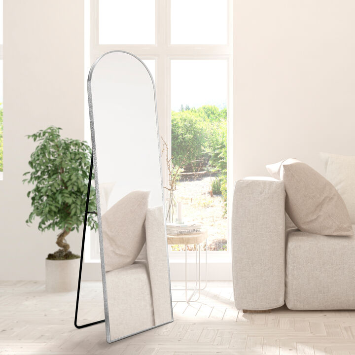 Adrian Large Arched Metal Framed Floor Full-Length Mirror