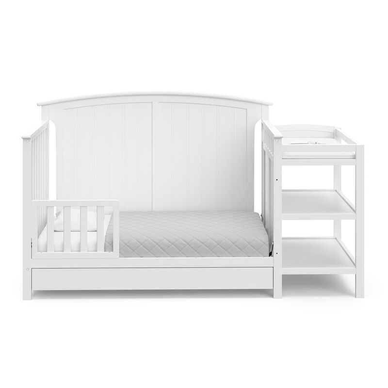 Steveston 5-in-1 Convertible Crib and Changer with Drawer - White image number 6