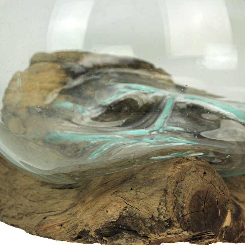 Molten Glass on Teak Driftwood Sculptural Bowl, Vase, Terrarium image number 2