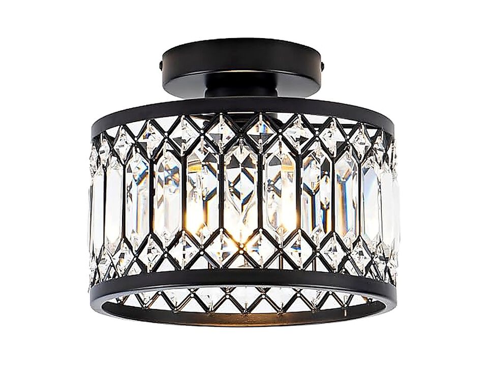 Crystal Ceiling Light Fixture Modern Semi Flush Mount Chandelier Kitchen Bedroom
