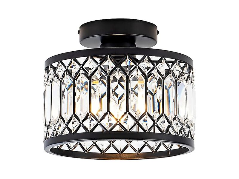 Crystal Ceiling Light Fixture Modern Semi Flush Mount Chandelier Kitchen Bedroom image number 0