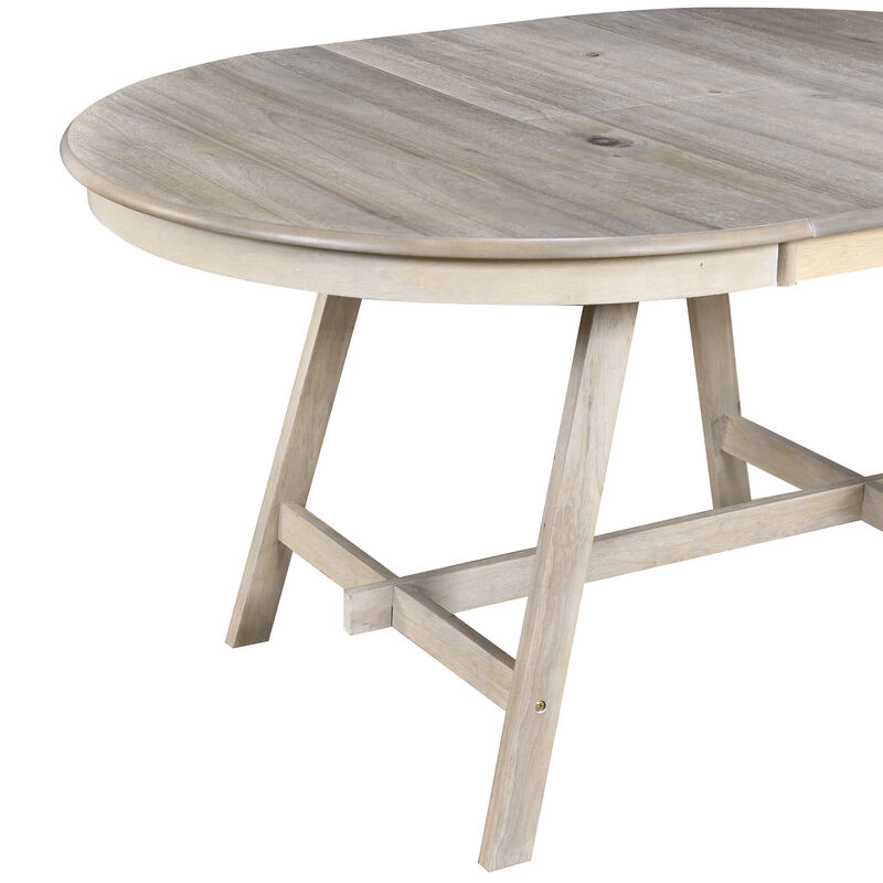 Merax Wood Round Extendable Dining Table
