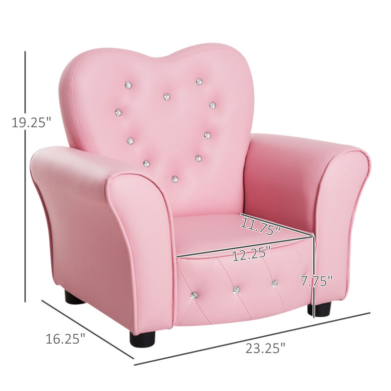 Kid Teen Sofa Armrest Chair Couch Children Toddler Birthday Gift Girls Pink