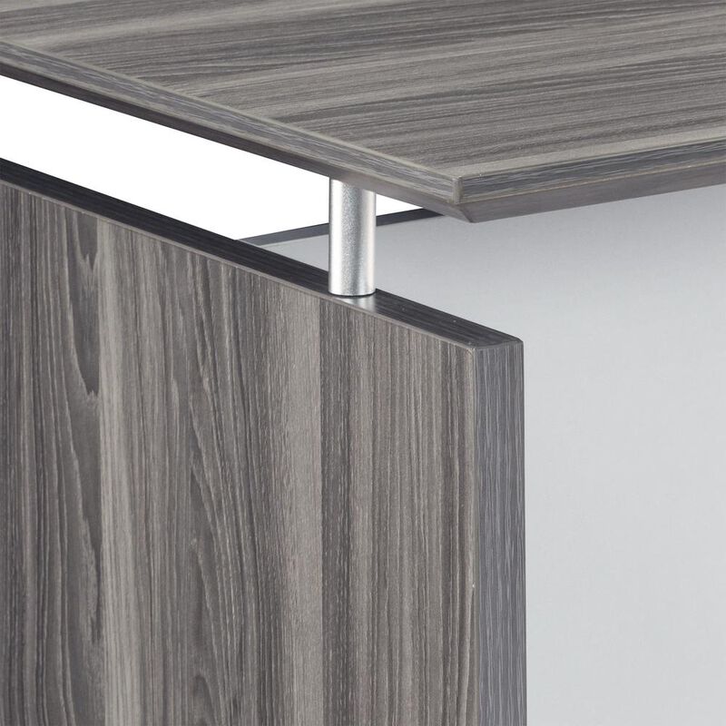 63" Rectangle Straight Desk, Gray Steel