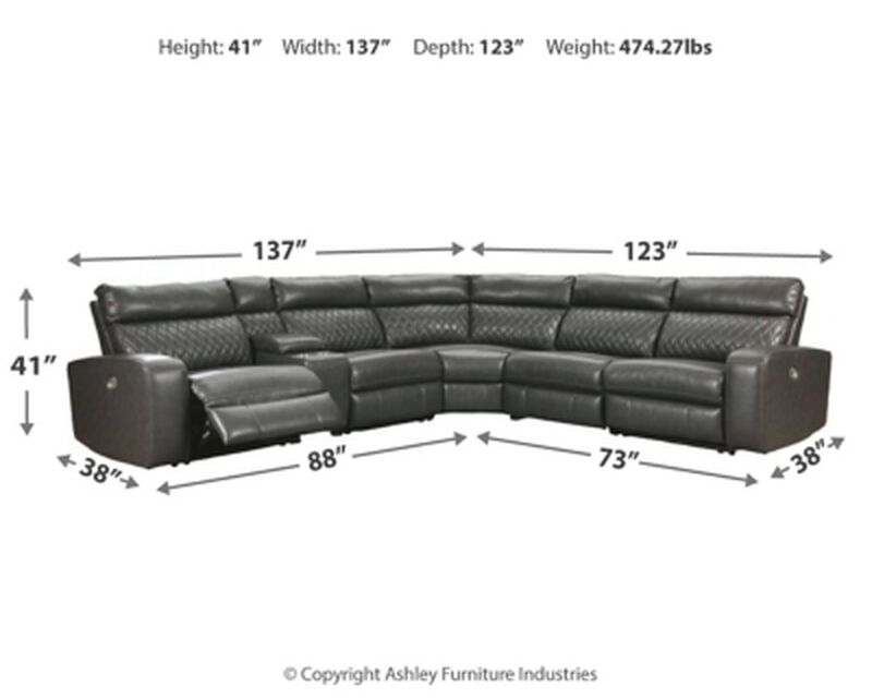 Samperstone 6-Piece Power Reclining Sectional