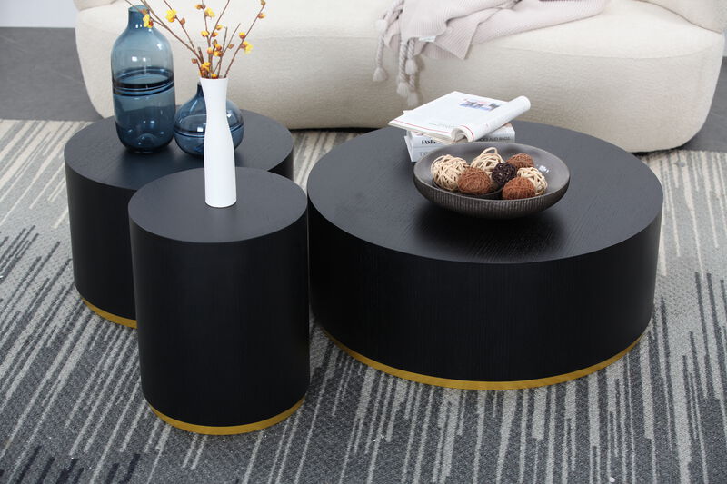 Streamdale Round Coffee Table Side Table For Living Room Fully Assembled