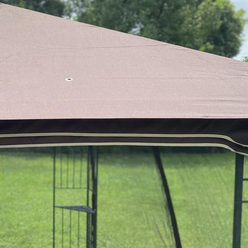 Outdoor Patio Gazebo Canopy Tent with Mosquito Net and Ventilated Roof