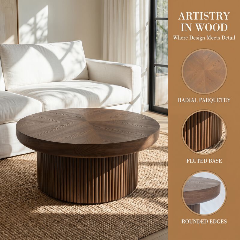 Stakda Round Fluted Coffee Table image number 5