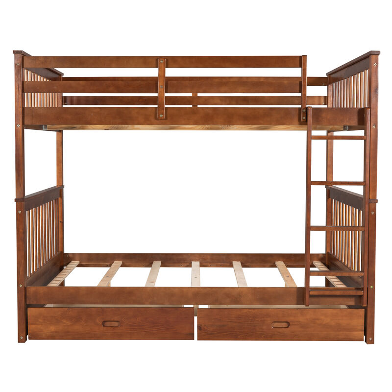 Merax Bunk Bed with Ladders and Two Storage Drawers