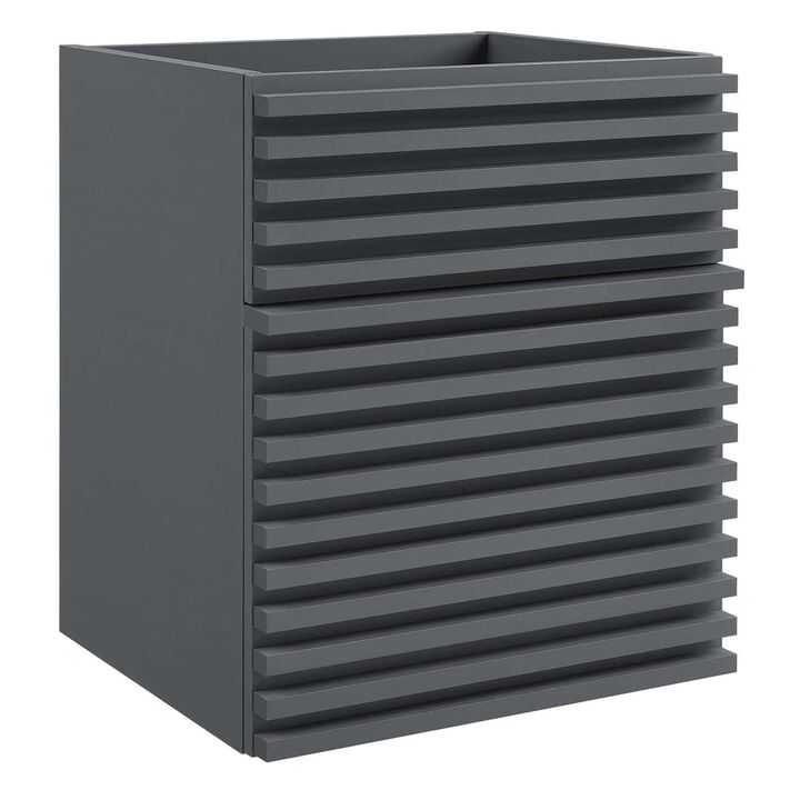 Modway Render 17" MDF Wood Wall-Mount Bathroom Vanity Cabinet in Gray