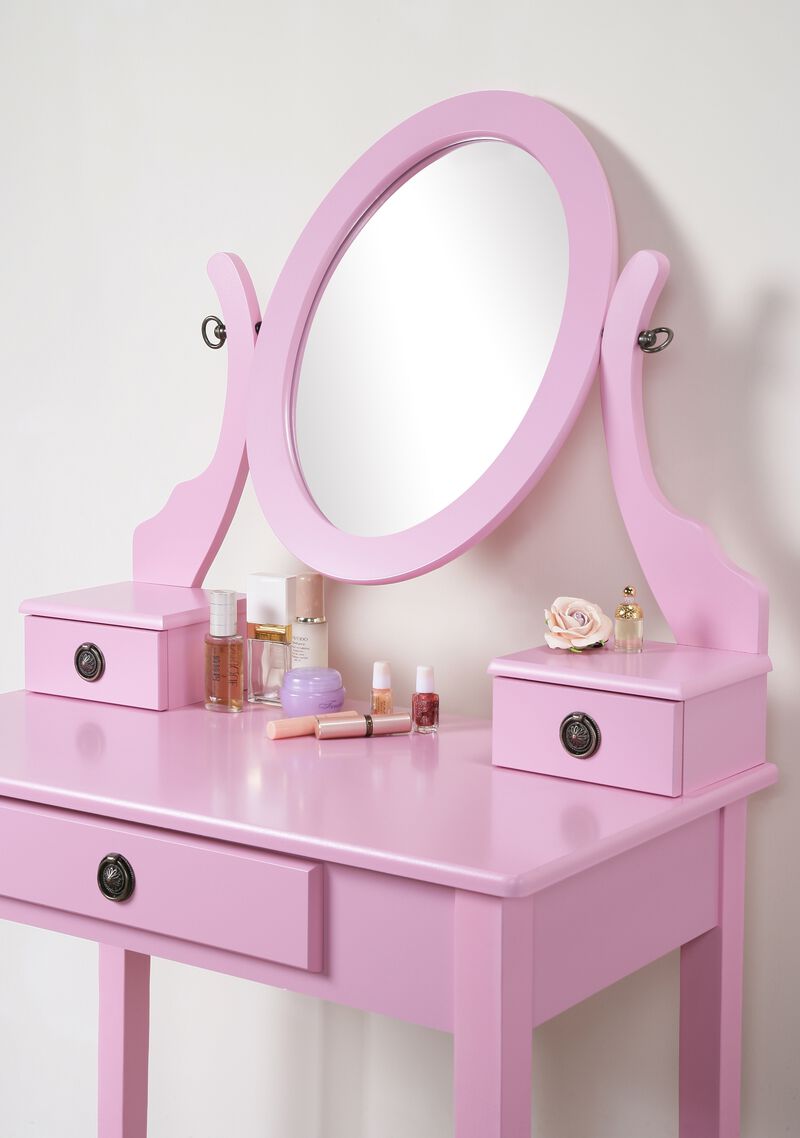 Kippef Makeup Vanity Table and Stool Set image number 3
