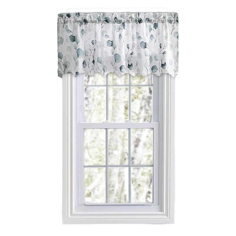 Ellis Curtain Eucalyptus Crushed Taffeta Rod Pocket Valance - 48x15", Spa