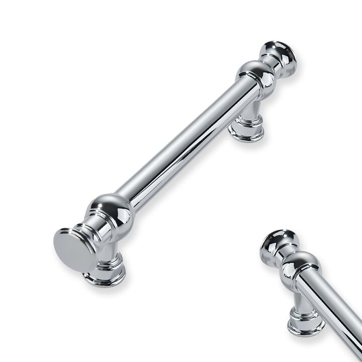 ZAUYX 10-Pack 3inch(76mm) Hole Center Polished Chrome Cabinet Pulls Solid Heavy Duty Kitchen Cabinet Hardware for Cupboard Drawe