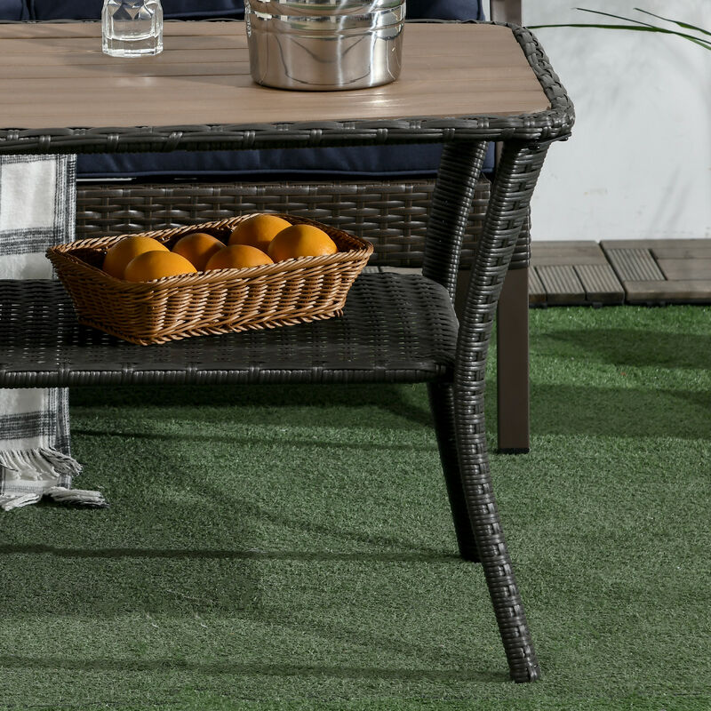 Hivvago Rattan Coffee Table with Composite Top image number 7