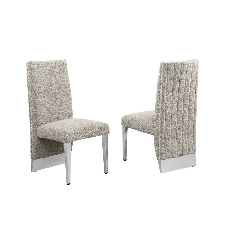 Luxe Gray boucle side chairs - Set of 2