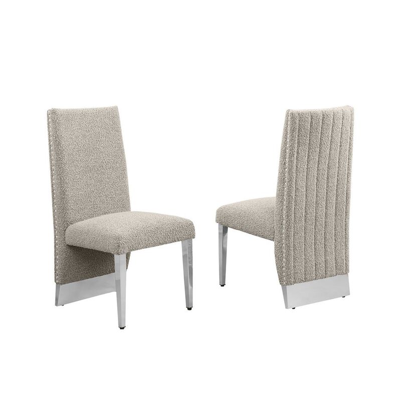 Luxe Gray boucle side chairs - Set of 2