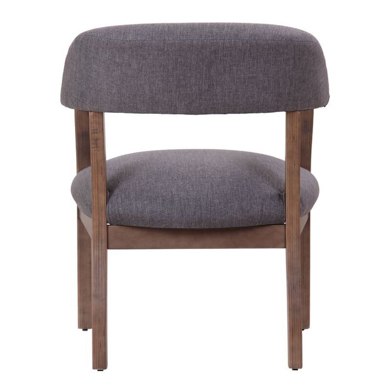 Captain's Guest Chair, Padded Arms, Driftwood Brown Frame, Gray Linen image number 3