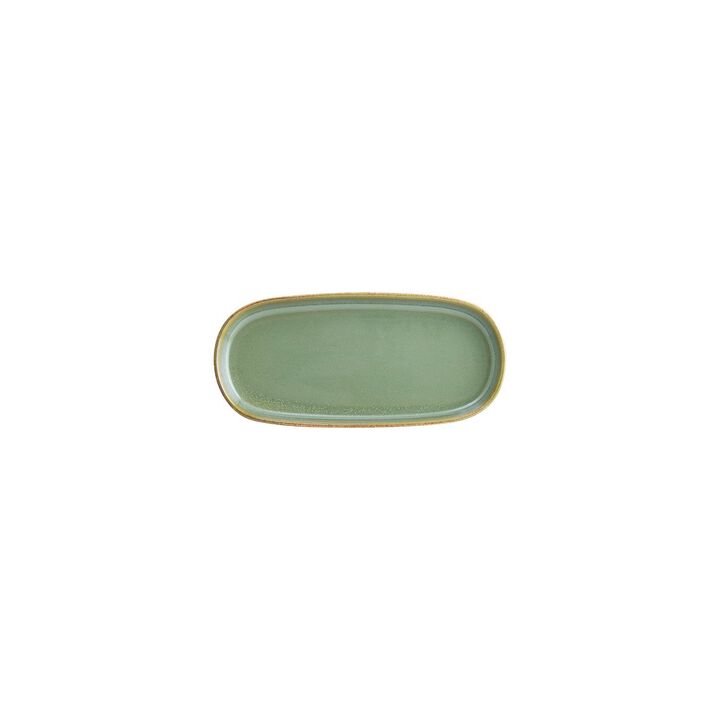 Sage 8.5" x 4" x h:0.75" Oval Green Porcelain Platter