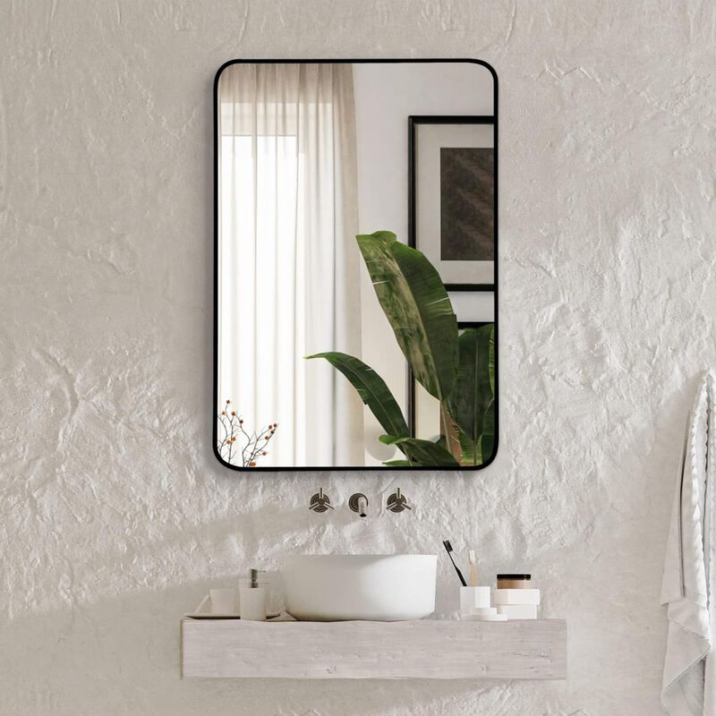 ELEMENT ACE 22x30 Inch Metal Framed Rectangular Wall Mirror with Shatterproof Design image number 1