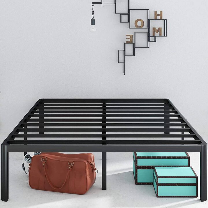 Metal Platform Bed with Rounded Legs – Strong Steel Frame and Under-Bed Clearance