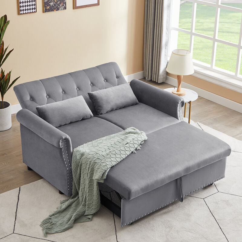 Streamdale Convertible Loveseat Sleeper Sofa with Pillows