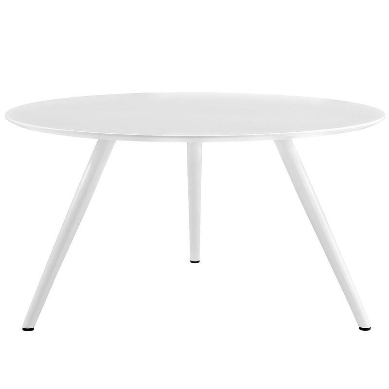 Modway Lippa 54" Mid-Century Modern Dining Table with Round Top and Tripod Base in White