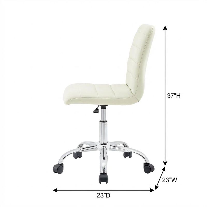 Vinyl Mid Back Office Chair with Armless Design and Comfortable Cushioned Seat image number 2